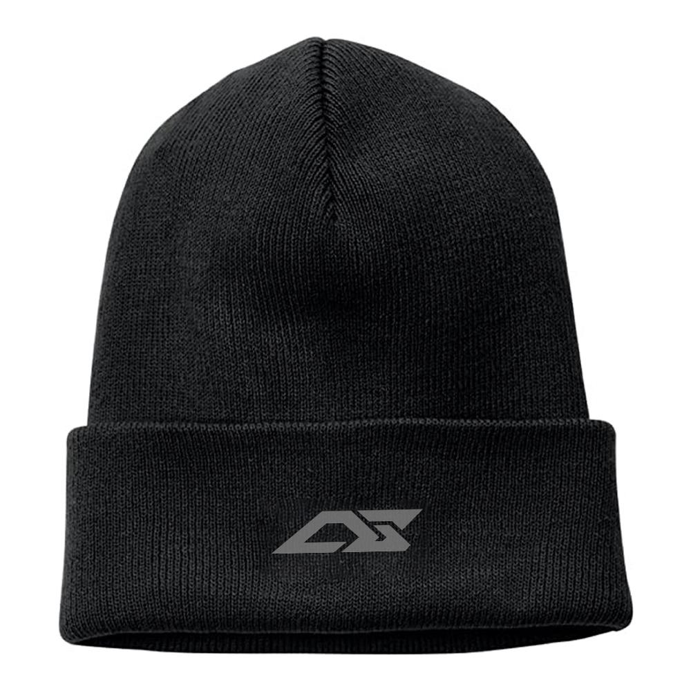 Black or Red Beanie Hat with grey logo on front Exporter from Sialkot