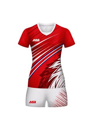 image-shown-red-white-volleyball-uniform
