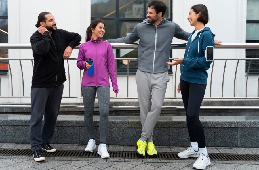 Group of People Wearing Athleisure